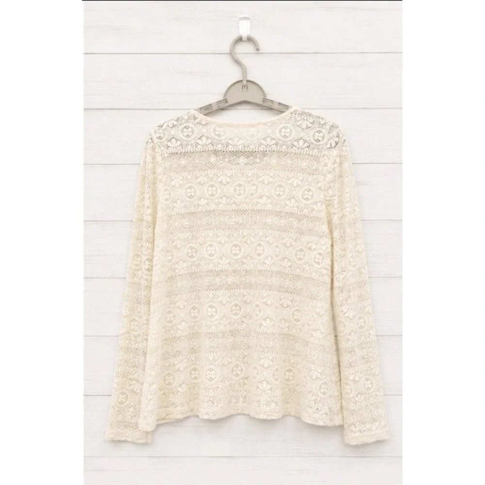 Anthropologie Maronie Cream Mesh Lace Size Medium New BoHo Minimalist D30